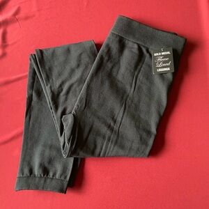 Black Fleece Lined Leggings L/XL new